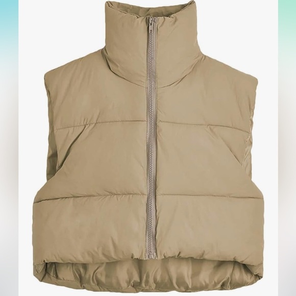 Tan Puffer Vest - Picture 1 of 7